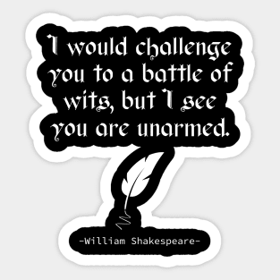 English Literature - William Shakespeare Quote Sticker